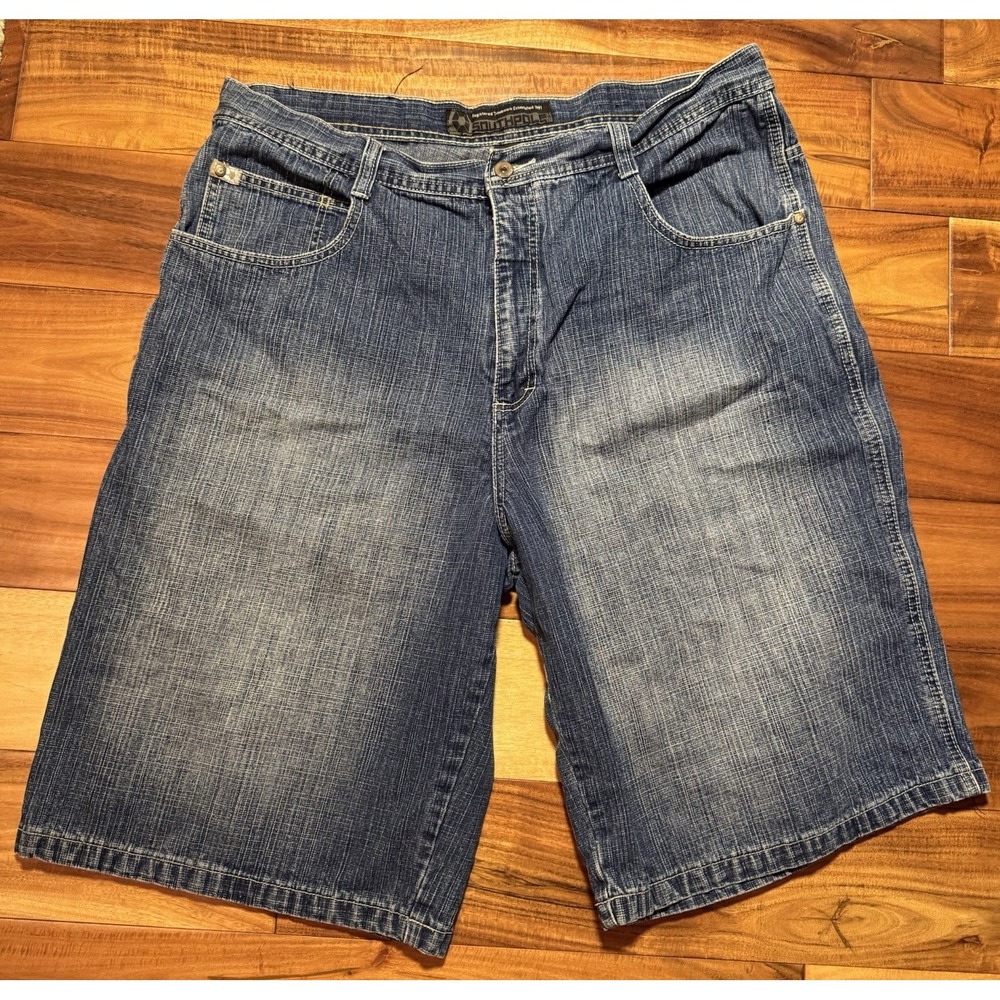 Vintage Y2K Southpole Denim Shorts Size 40 RN82628 Dark Wash Skater Hip Hop